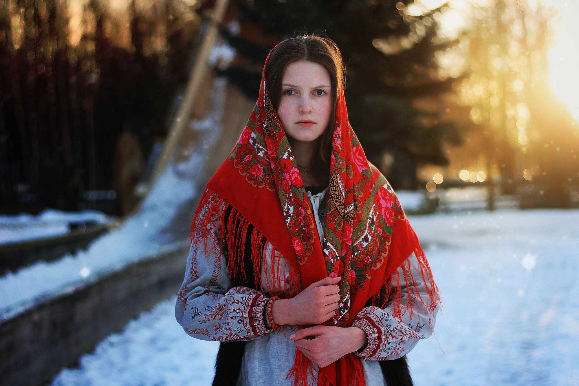 Girls in Slavic costumes in Puente Alto